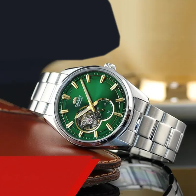 Orient Semi-skeleton Green Dial Open Heart Men's Watch- RA-AR0008E